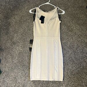 NWT bebe Cream Sleeveless Bandage Bodycon Dress